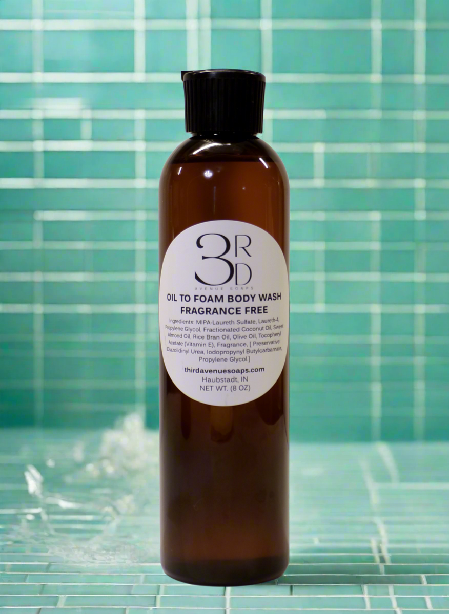 Fragrance Free Oil to Foam Body Wash